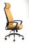 Yellow executive office chair black back iron legs