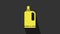 Yellow Fabric softener icon isolated on grey background. Liquid laundry detergent, conditioner, cleaning agent, bleach