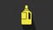Yellow Fabric softener icon isolated on grey background. Liquid laundry detergent, conditioner, cleaning agent, bleach