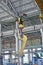 Yellow factory crane hook