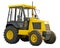 Yellow farm tractor