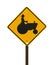Yellow farm tractor sign