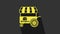 Yellow Fast street food cart with awning icon isolated on grey background. Burger or hamburger icon. Urban kiosk. 4K