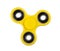 Yellow Fidget Spinner on white background