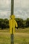 Yellow Figure On Power Pole Awareness Of Live Wires Overhead