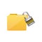 yellow file and close lock icon