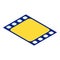 Yellow film icon, isometric style