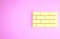Yellow Firewall, security wall icon isolated on pink background. Minimalism concept. 3d illustration 3D render
