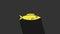 Yellow Fish icon isolated on grey background. 4K Video motion graphic animation