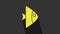 Yellow Fish icon isolated on grey background. 4K Video motion graphic animation