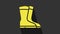 Yellow Fishing boots icon isolated on grey background. Waterproof rubber boot. Gumboots for rainy weather, fishing