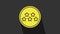 Yellow Five stars customer product rating review icon isolated on grey background. Favorite, best rating, award symbol