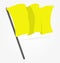 Yellow flag icon isolated on white background. Vector illustration, sport equipment.