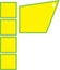 Yellow flag logo with yellow bamboo pole. flag on pole.