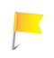 Yellow flag pin on white