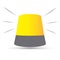 Yellow flashing light vector on white background