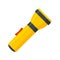 Yellow flashlight icon, flat style