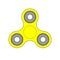 Yellow, flat fidget spinner