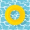Yellow floating pool ring  in a swimming pool