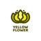 yellow flora flower nature logo concept design illustration