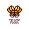 yellow flora flower nature logo concept design illustration