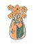 Yellow flower bouquet in ornate vase decoration