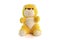 Yellow fluffy doll isolated on white background with Clipping Path