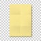 Yellow folded Paper Page blank vector Mockup