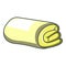 Yellow folded towel icon, cartoon style