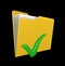 Yellow folder with green check mark