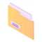 Yellow folder icon, isometric style