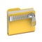 Yellow folder icon Zipper 3D