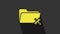 Yellow Folder with screwdriver and wrench icon isolated on grey background. Adjusting, service, setting, maintenance