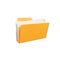 Yellow folder and white paper for management file. Information plastic file . folder document cartoon style