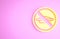 Yellow Food no diet icon isolated on pink background. Healing hunger. Minimalism concept. 3d illustration 3D render