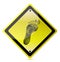 Yellow footprint sign