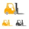 Yellow Forklift Vector Icon Logo Template Illustration Design. Vector EPS 10