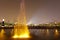 Yellow fountain of dayanta tower night sight