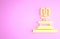 Yellow Fountain icon isolated on pink background. Minimalism concept. 3d illustration 3D render