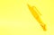 Yellow Fountain pen nib icon isolated on yellow background. Pen tool sign. Minimalism concept. 3d illustration 3D render