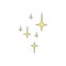 Yellow four-pointed stars on a white background. Vector illustration.