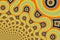 Yellow Fractal Truchet Backdrop - Quarter-Circles Generative Self-Similar Pattern - Abstract Bright Self-Contacting Background