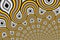 Yellow Fractal Truchet Backdrop - Quarter-Circles Generative Self-Similar Pattern - Abstract Bright Self-Contacting Background