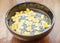 Yellow frangipani flowers floating in the bowl