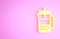 Yellow French press icon isolated on pink background. Minimalism concept. 3d illustration 3D render