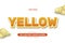 Yellow fun happy enjoy bright editable font. eps vector file