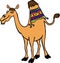Yellow funny camel with one hump