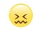 Yellow furious, upset, unhappy face with closing eyes icon