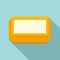 Yellow game console icon, flat style