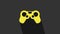 Yellow Gamepad icon isolated on grey background. Game controller. 4K Video motion graphic animation